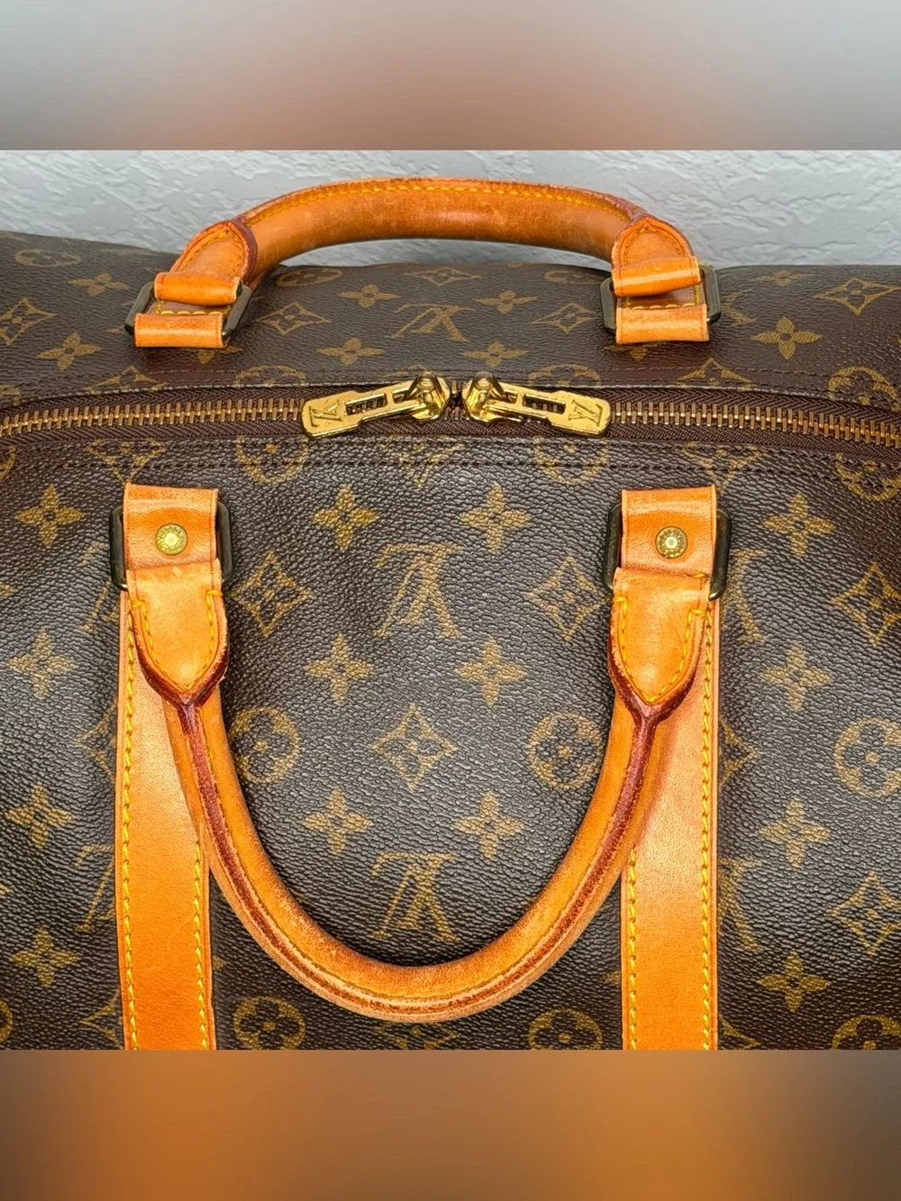 Authentic Louis Vuitton Vintage Monogram Keepall 55 Duffle Bag M41424|SN: MI874